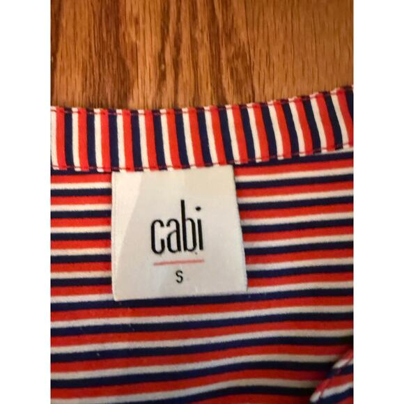 Cabi Women's Franklin Red White Blue Striped Blouse Size Small #5335 - Picture 7 of 9